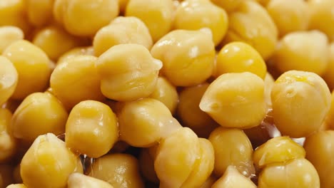 close-up of canned chickpeas