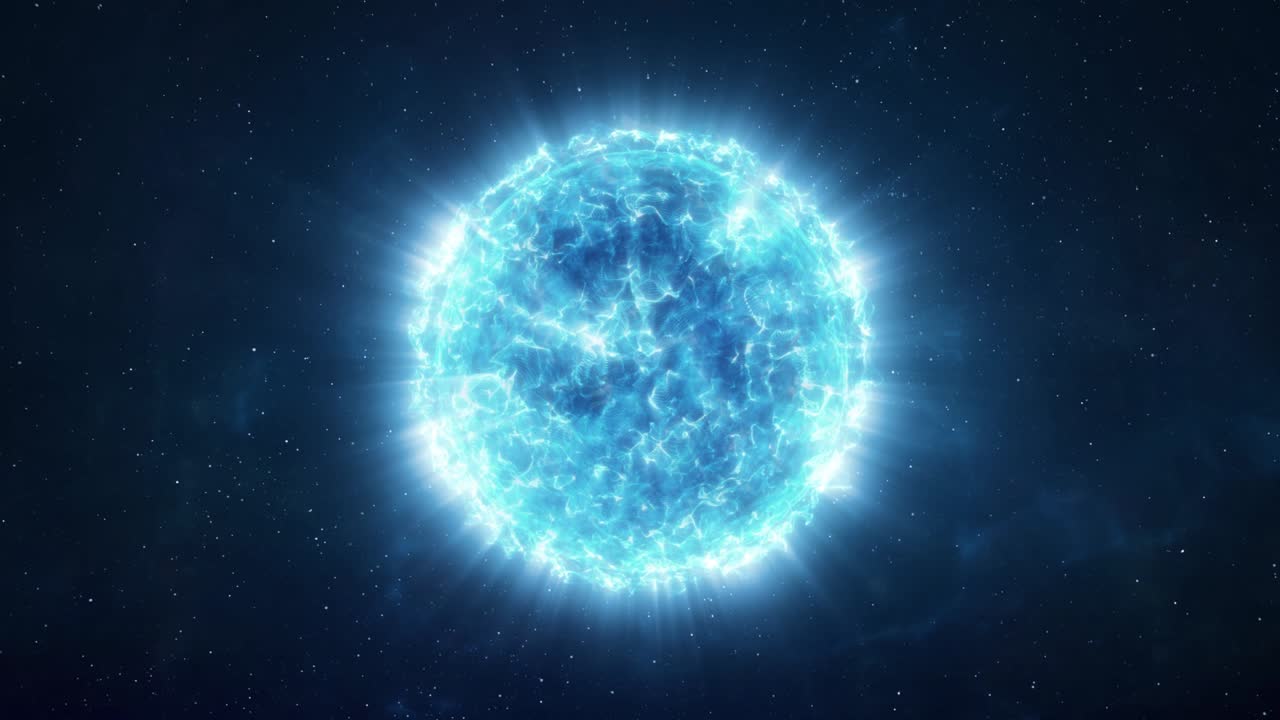 acercándose a una estrella azul brillante en las profundidades del espacio