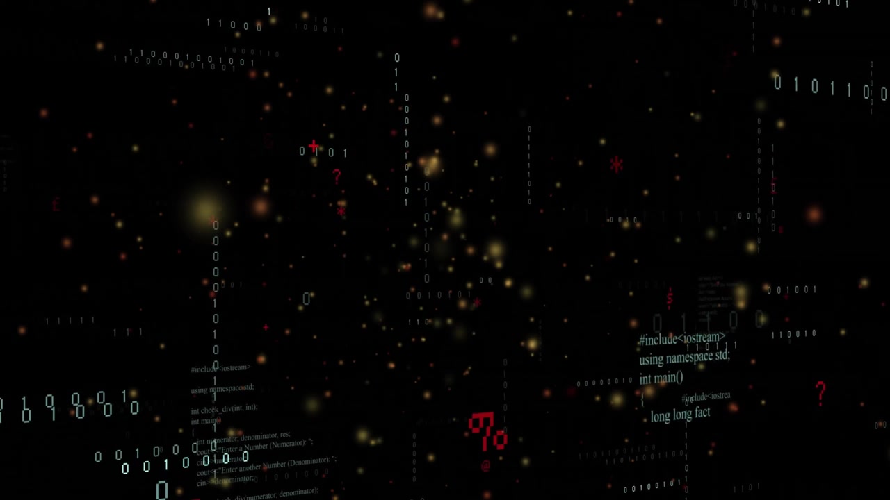 Animazione di macchie arancioni su sfondo nero