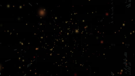 animación de manchas naranjas sobre fondo negro