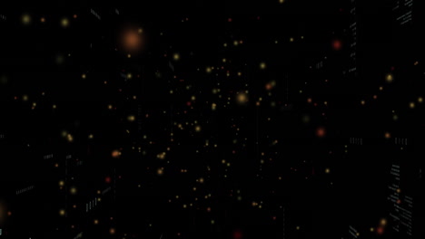 animation of orange spots over black background