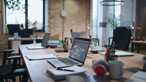 modern company office interior without people. loft style of corporate workplace