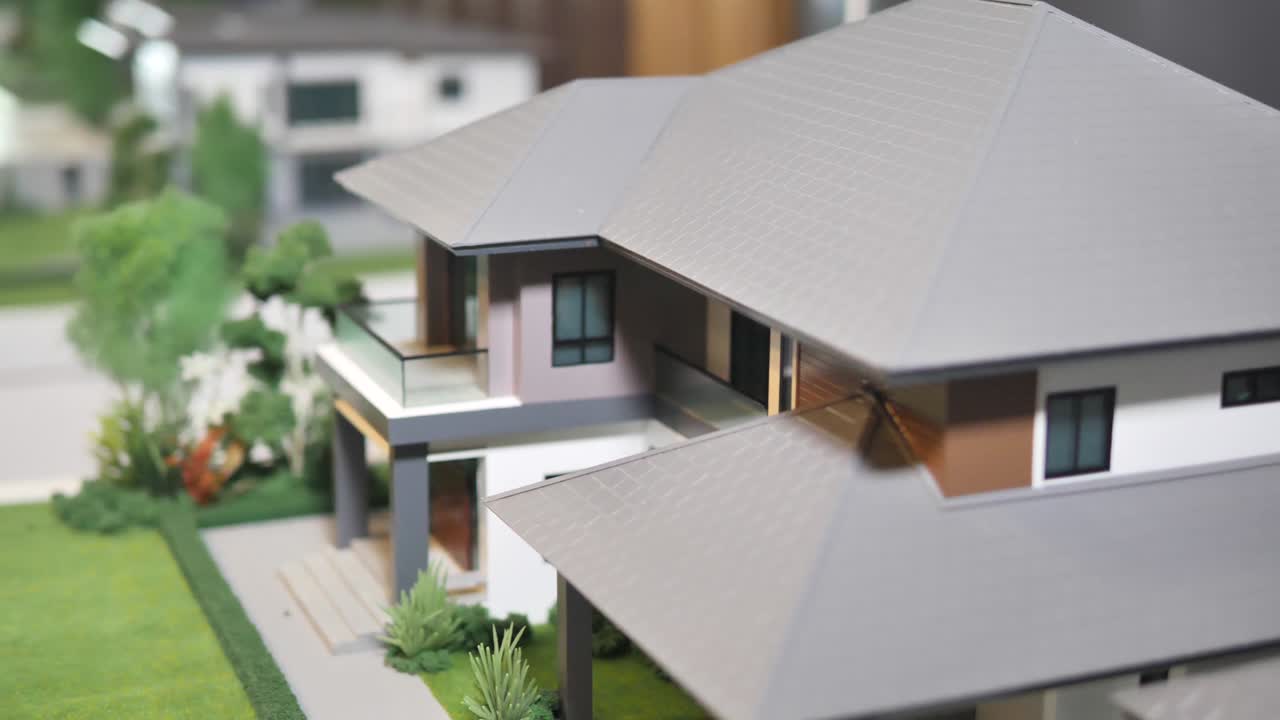 현대 주택 모델, 클로즈업, 사람 없음