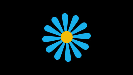 Blumenblüten-Symbol-Loop-Animationsvideo,-Transparenter-Hintergrund-Mit-Alphakanal