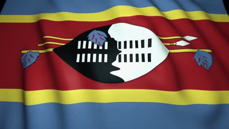 waving realistic swaziland flag background. loop animation