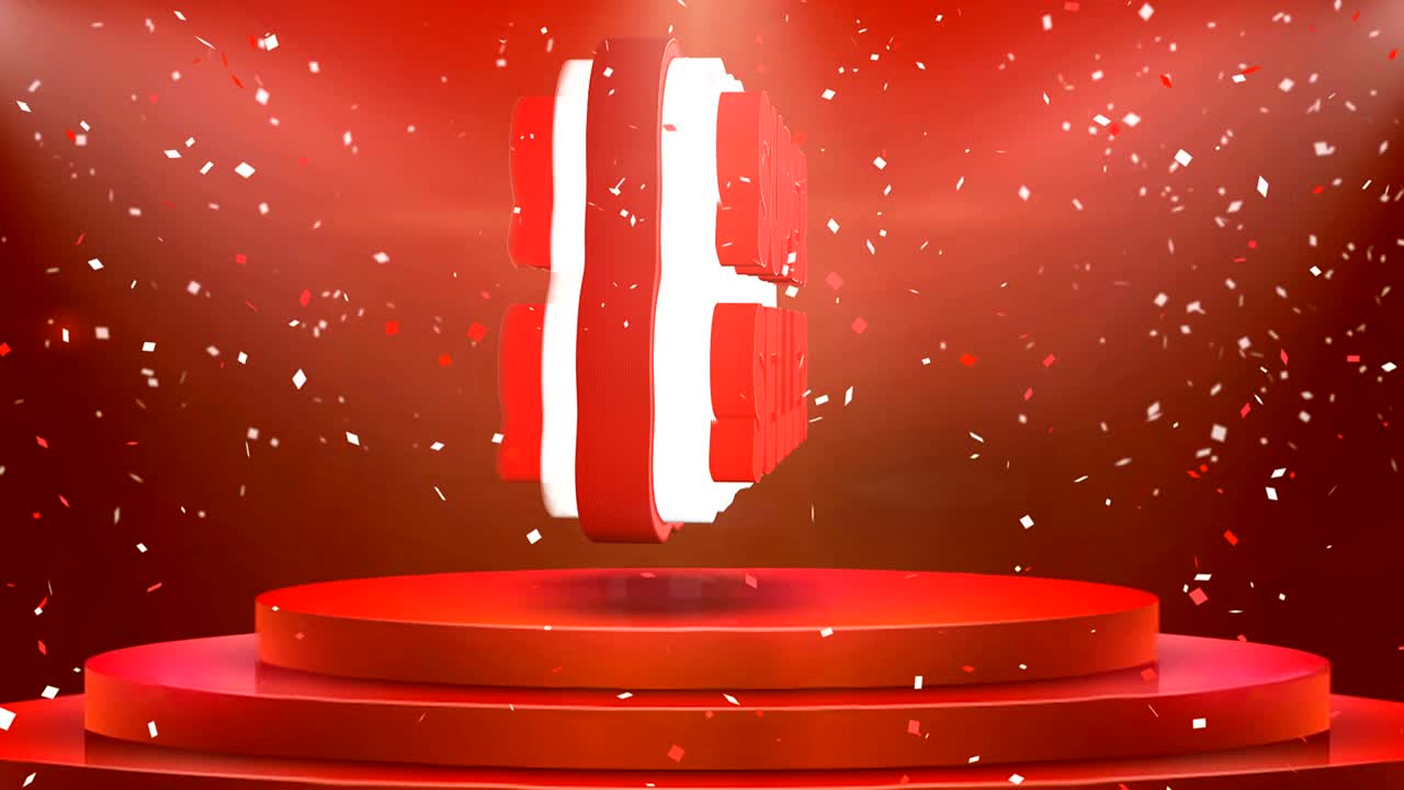 суперпродавец текстовая анимация сценический подиум конфетти цикл анимация