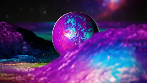 abstract colorful sphere in liquid