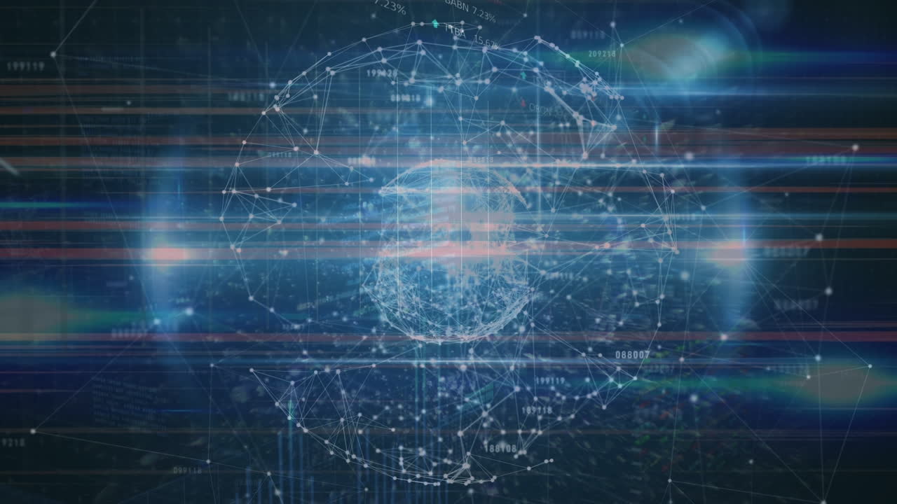 animación de la red de conexiones en todo el mundo