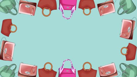 animación del bolso de mano repetida sobre un fondo verde