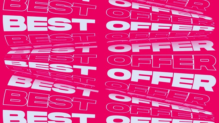 Best offer pink bright promotional animation background loop. Perceptible word rolls low price sign banner for promo advertising. Flashy best offer social media kinetic marketing announcement video.