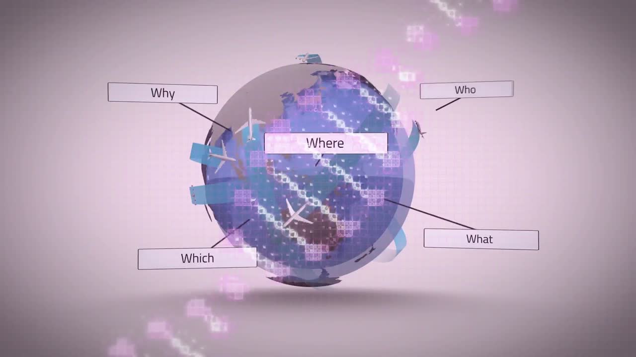 검은색 배경에 지구상에서 dna 줄무와 녹색 모양의 애니메이션