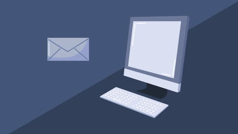 envelope email with desktop computer