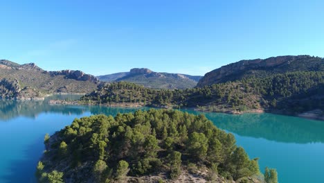 flight-over-a-dam-and-a-small-forest