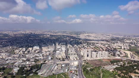 jerusalem city wide aerial flight view