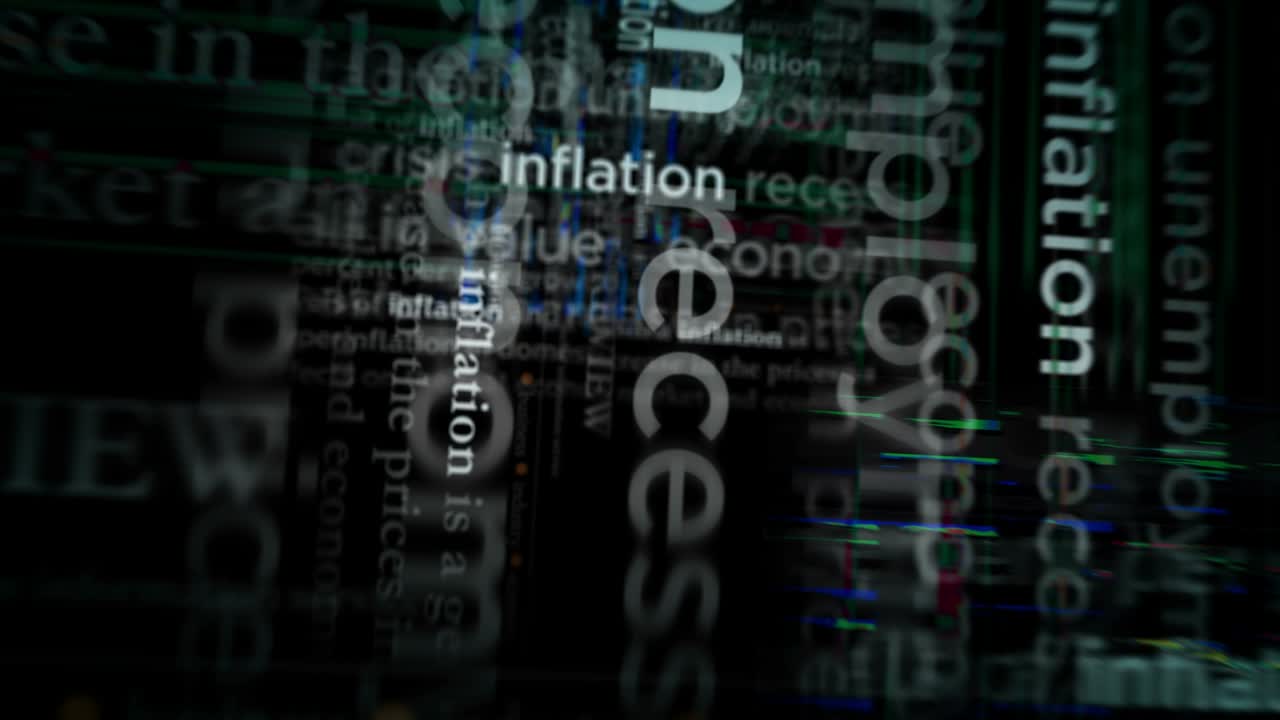 News titles media with inflation seamless looped screens
