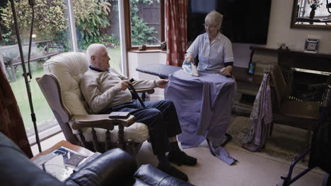 elderly man receiving home care assistance