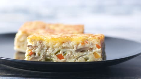 homemade puff pastry with chicken and vegetables ,