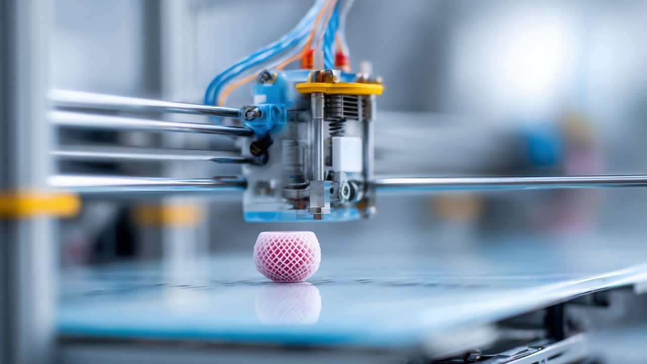 Advanced 3D Printing Technology in Action: Capturing the Moment a Printer Creates a Detailed Object with Precision and Innovation
