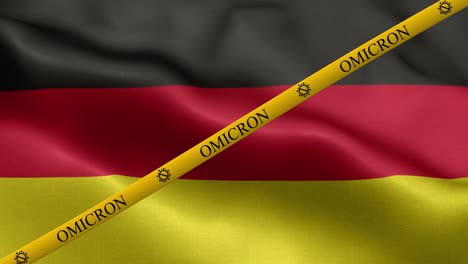 omicron variant and ban strip on germany flag