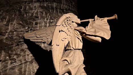 sculpture of an angel inside the salt cathedral of colombia