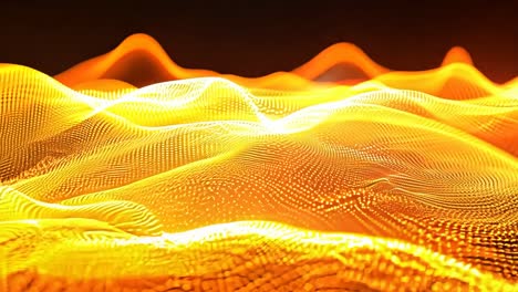 a series of orange lines and dots on a black background. the orange lines and dots create a sense of movement and energy