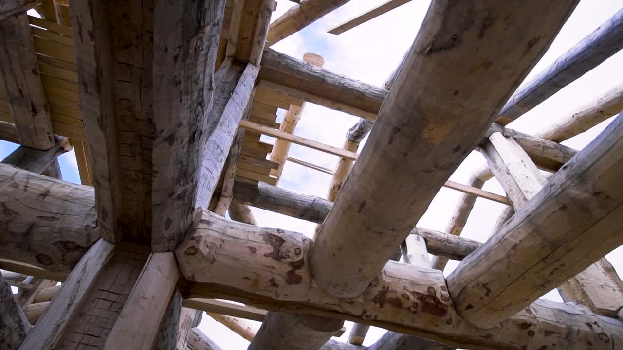 목조 오두막 건설