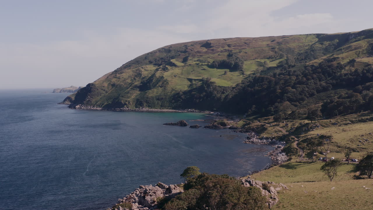 Coastal Landscape View of a Bay with Lush Hills