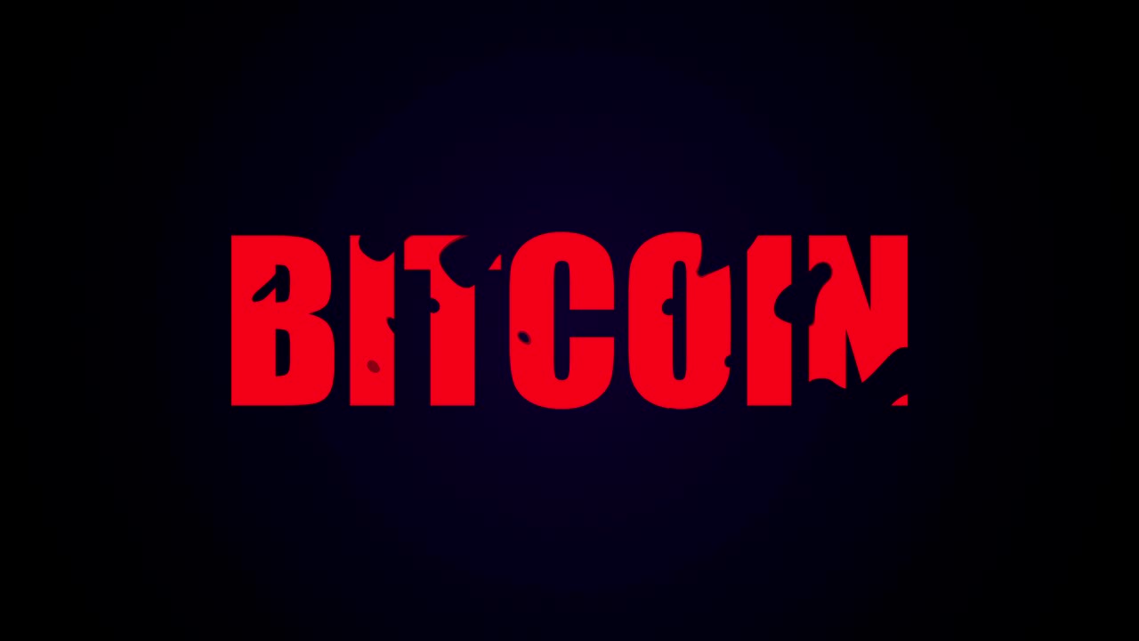 texto de bitcoin. fondo de animación líquida