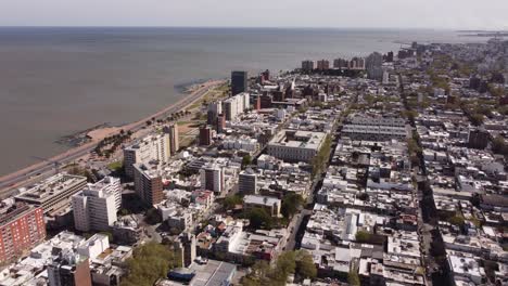 montevideo coast, uruguay. aerial drone panoramic view