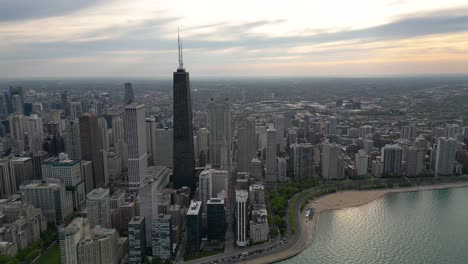 Chicago,-USA-Bei-Sonnenuntergang