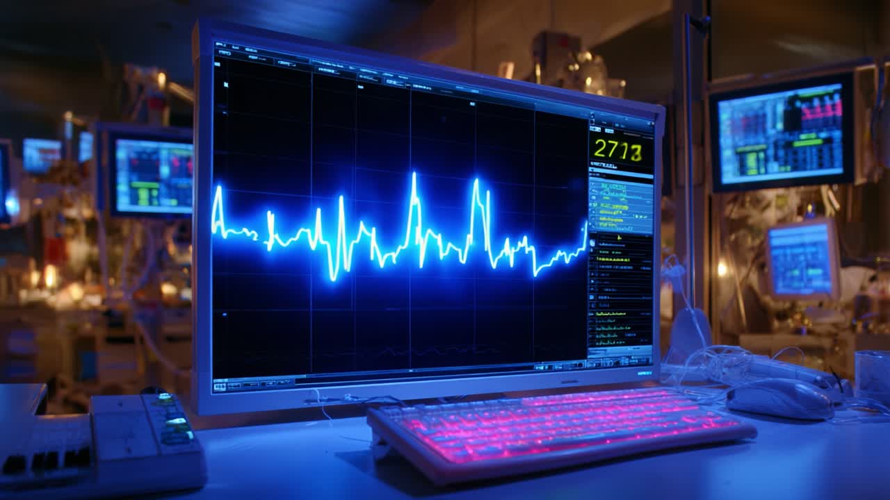 Monitoring Vital Signs with Advanced Technology: A Display of Heart Rate Variability and Real-Time Data Analysis in a High-Tech Medical Environment