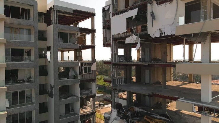 Danni causati dall'uragano Otis agli edifici di Acapulco, in Messico.