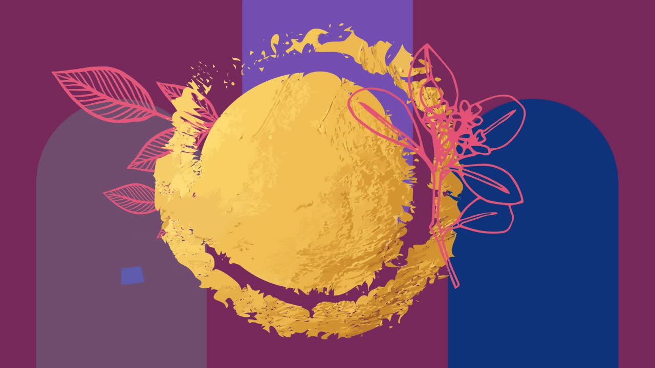 모양 위에 식물 아이콘의 애니메이션