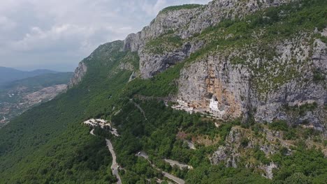 aerial view on ostrog monastery church