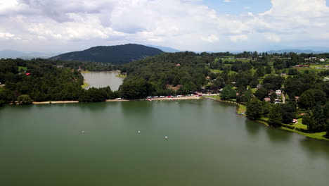 frontal view of two lakes in mexico near valle de bravo