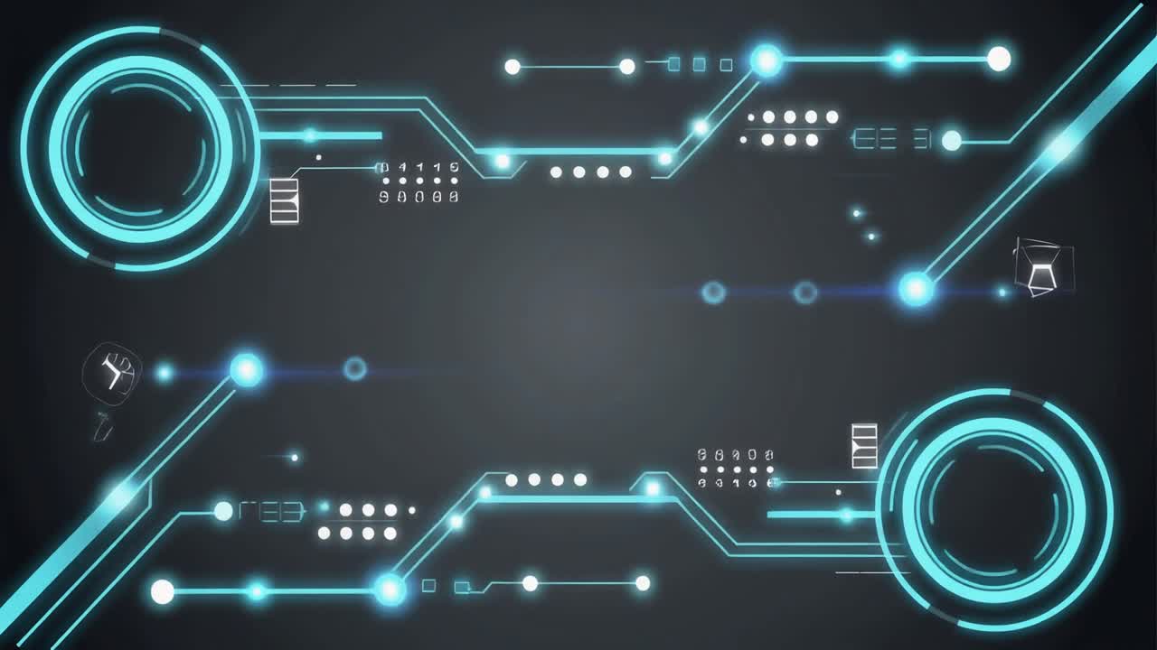 Abstract Digital Technology Interface with Glowing Blue Lines