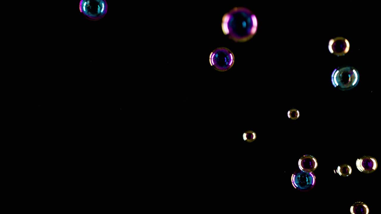 Soap Bubbles on Black Background
