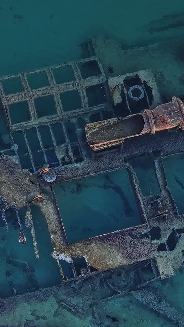 Shipwreck site in Greece under clear water