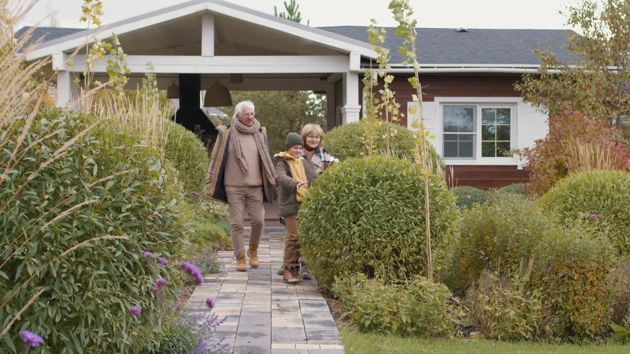 Family enjoying a day in the garden