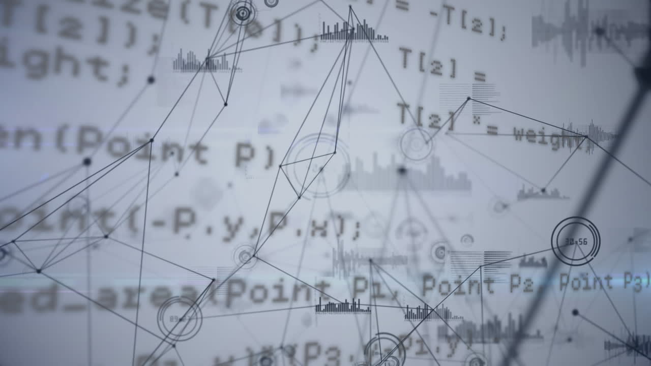 Animation of network of connections over data processing