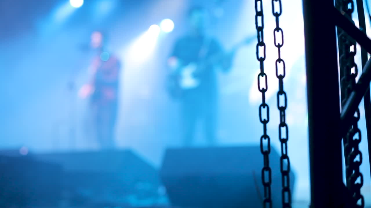 Concert Stage with Chains and Lights