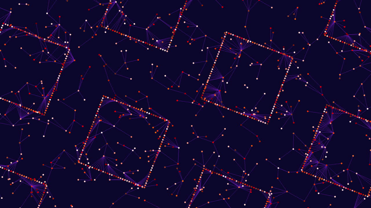 활기찬 빨간 점과 파란색 격자 패턴