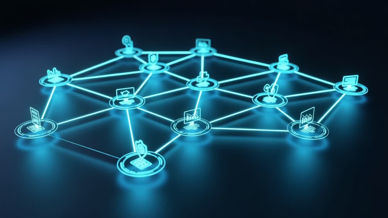 Exploring the Digital Connectivity of Modern Networks Through Interactive Holographic Displays in a Futuristic Environment