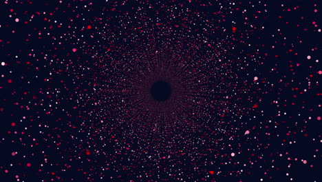 Círculos-De-Neón-Futuristas-Con-Puntos-Y-Líneas-En-Espiral-En-La-Galaxia-Oscura