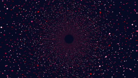 futuristic neon circles with dots and lines in spiral in dark galaxy
