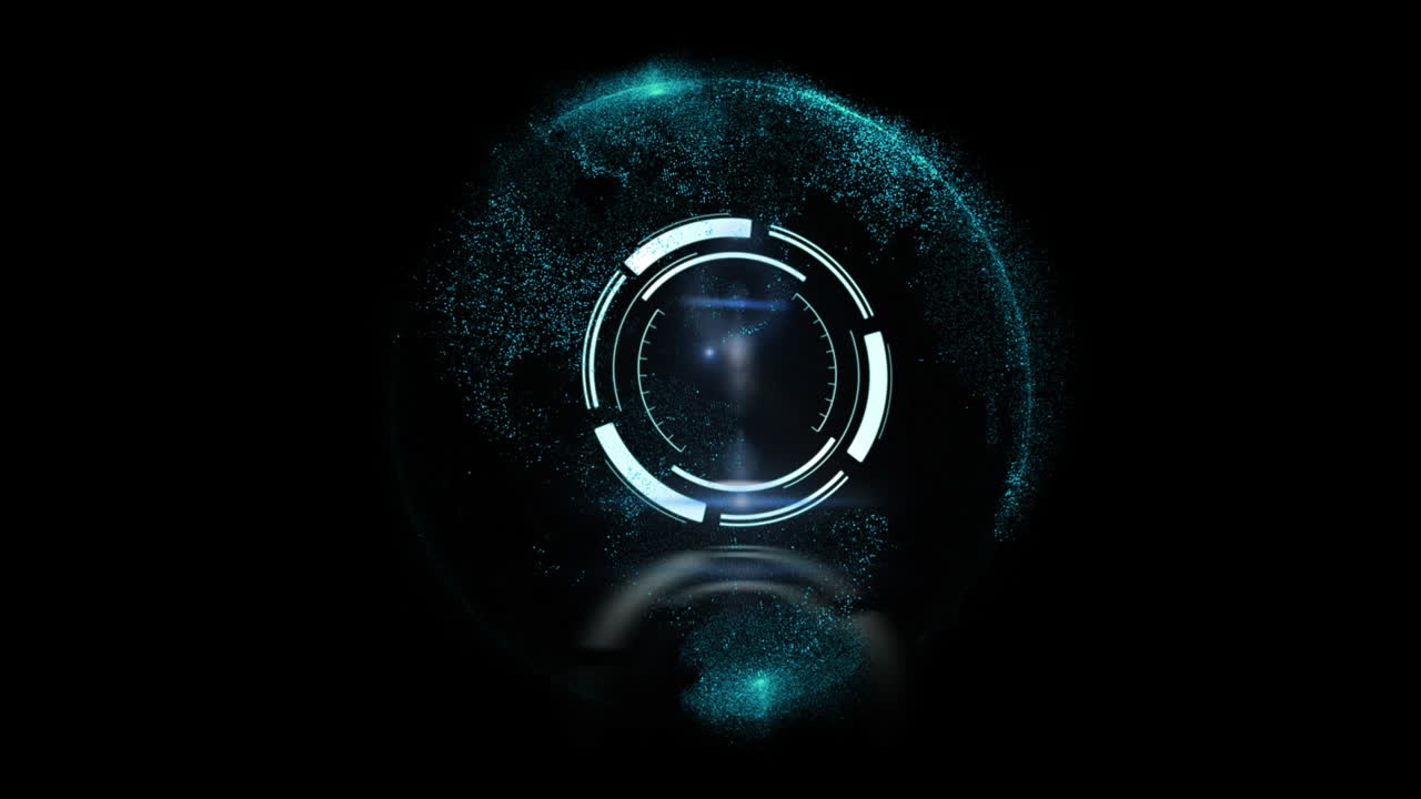 Animation of scope scanning over globe spinning