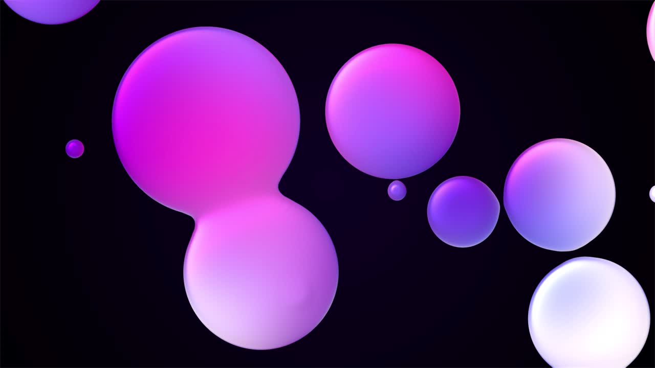 Abstract background with morphing circles and spheres.