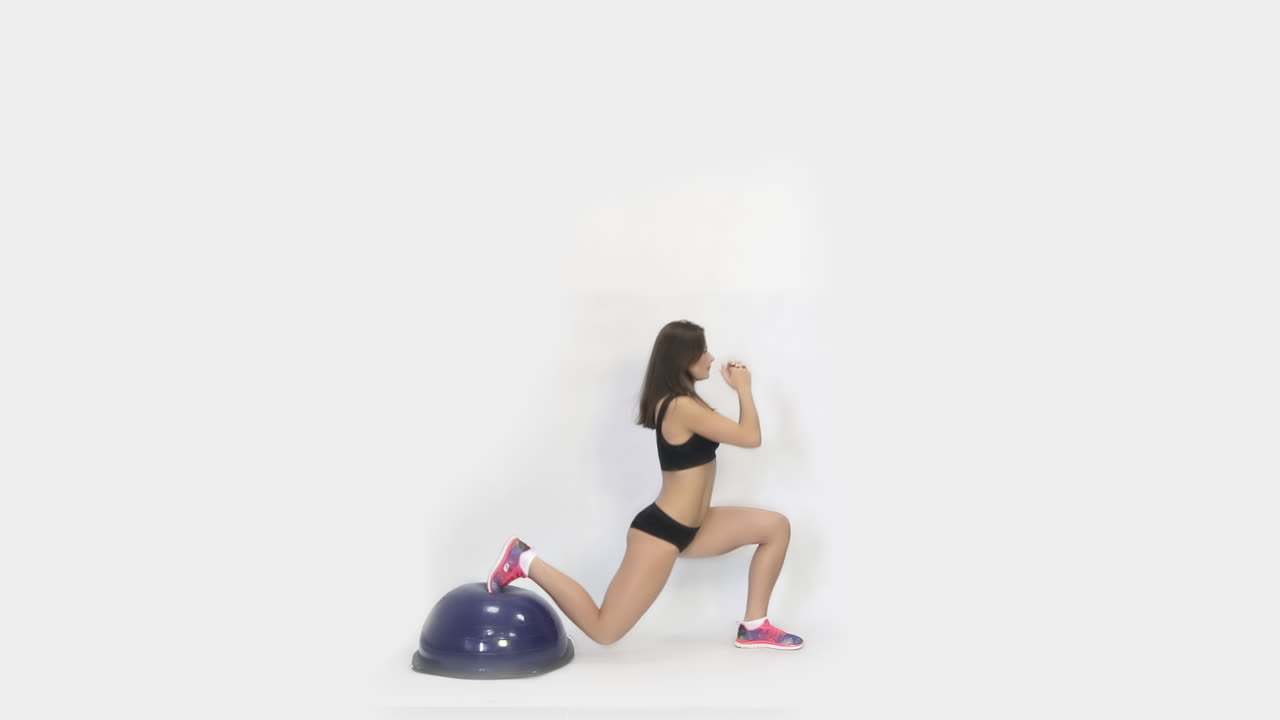 Sport girl doing exercise on the bosu