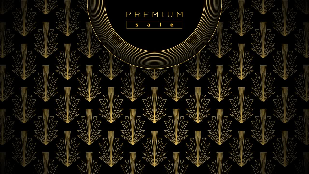 4k 비디오에서 검은 바탕에 프리미엄 골든 포스터 디자인을 판매합니다.
