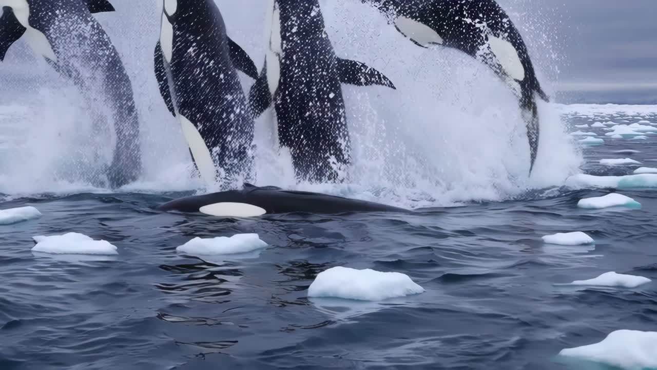 Orcas Hunting in the Antarctic
